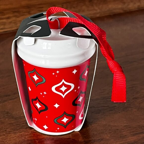 Starbucks Coffee 2023 Ceramic Christmas Ornament Red To-Go Mini Cup in Package - Picture 2 of 9